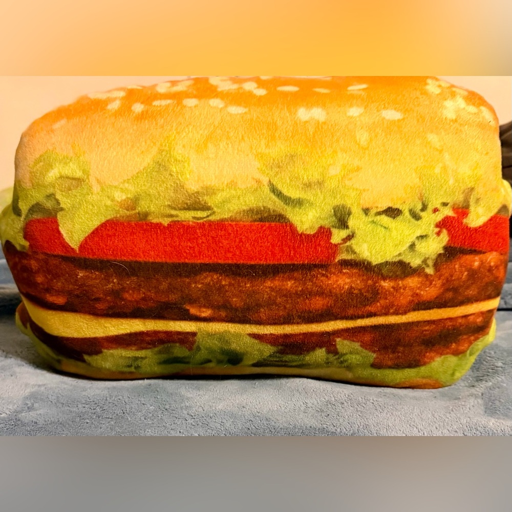 Burger throw pillow